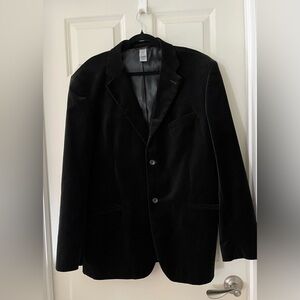 Men’s Claiborne Luxe Modern Fit XL  Blazer Black Velvet 98% Cotton Sport Coat